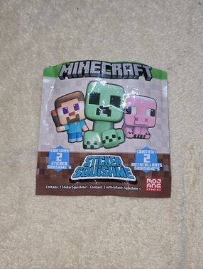 Minecraft Sticker Squishme Steve holding a torch 1X Minecraft Squish Sticker